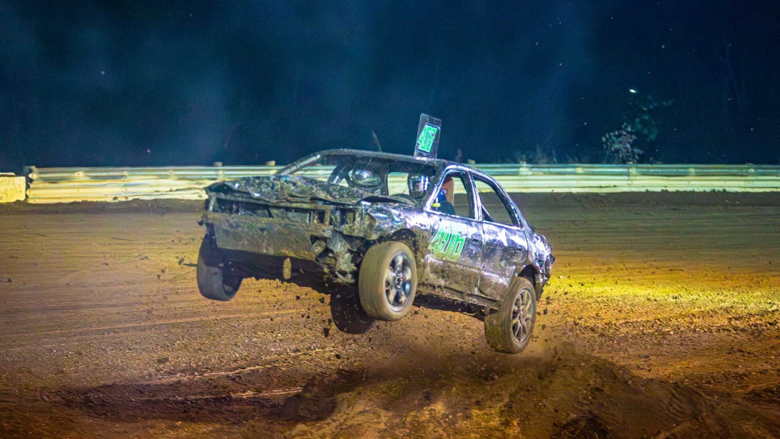 Car catching air at the Cornfield Crash